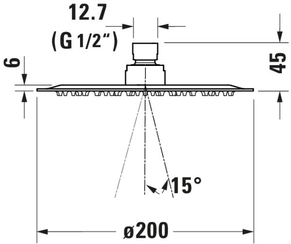 Duravit Kopfbrause rund 20cm, chrom