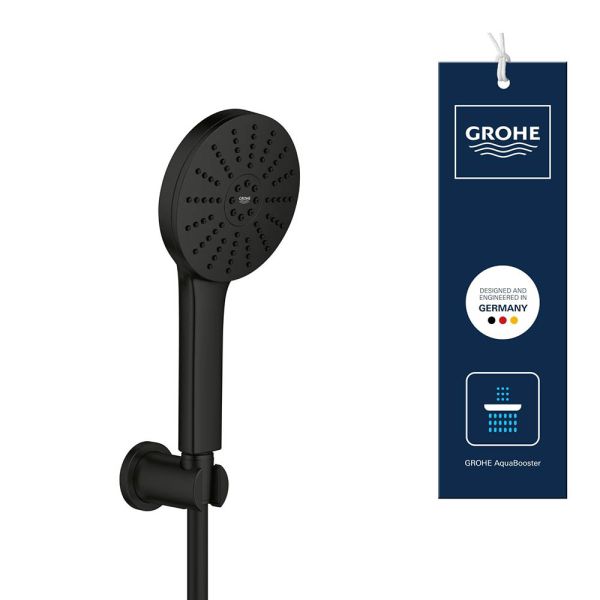 Grohe Vitalio Joy+ 120 Wandhalterset 3 Strahlarten, schwarz matt 1348652430