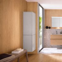 Vorschau: Burgbad Sys30 MagicTwist Drehschrank mit Wäschekippe, veloursgrau matt HSZO040RF6444G0126