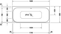 Vorschau: Duravit Happy D.2 Plus Eck-Badewanne 180x80cm Ecke rechts, weiß/graphit