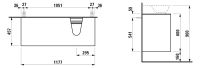 Vorschau: Laufen The New Classic Schubladenelement 118cm, 2 Schubladen, Ausschnitt rechts, zu H81685 2, techn. Zeichnung