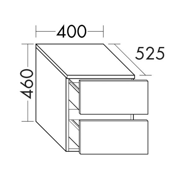 Burgbad Cube Unterschrank 40x52,5cm, 2 Auszüge