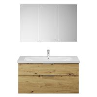 Vorschau: Burgbad Eqio Badmöbel-Set 123cm, Spiegelschrank, Keramik-Waschtisch und WT-Unterschrank