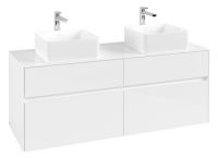 Villeroy&Boch Collaro Waschtischunterschrank für 2 Aufsatzwaschtische, 140cm weiß, C04800DH