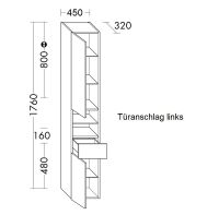 Vorschau: Burgbad Sys30 Hochschrank 45x176cm mit Tip-On-Technik