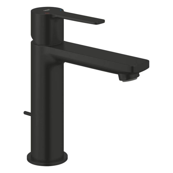 Grohe Lineare Badarmatur S-Size, Zugstangen-Ablaufgarnitur, wassersparend, schwarz matt 321142431