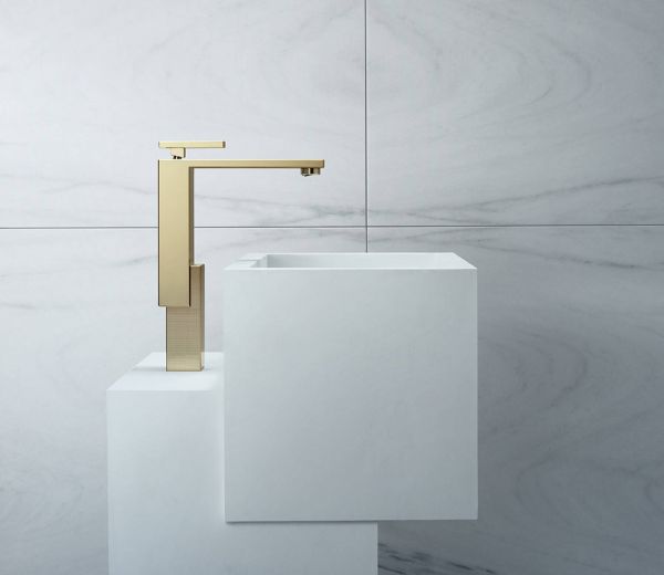 Axor Edge Einhebel-Waschtischmischer 280 mit Push-Open Ablaufgarnitur - Diamantschliff