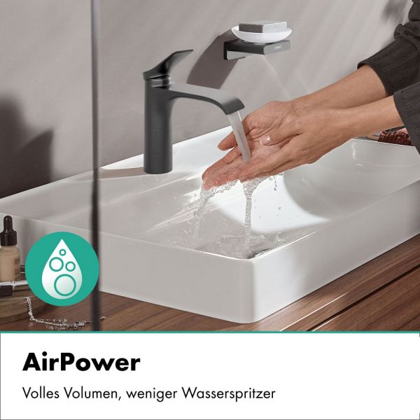 hansgrohe Vivenis Waschtischmischer 110 CoolStart ohne Ablaufgarnitur, brushed black chrome