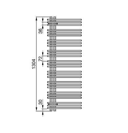 Zehnder Yucca Asym Badheizkörper YAC-130-060, chrom