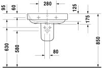 Vorschau: Duravit Happy D.2 Waschtisch 65x49,5cm, mit Überlauf, ohne Wondergliss, weiß 2316650000