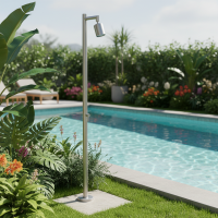 Ideal Frosto frostsichere Gartendusche mit Heizband, edelstahl geschliffen
