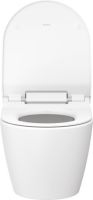 Vorschau: Duravit Dusch-WC Set SensoWash Slim mit ME by Starck Wand-WC 631000002004300 Deckel offen vorne