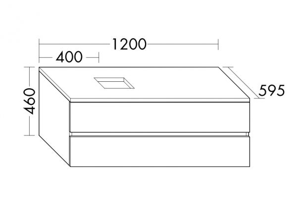 Burgbad Cube Waschtischunterschrank passend zu Grohe Cube Aufsatzschalen, mit 2 Auszügen, 120cm WWXX121LF3781