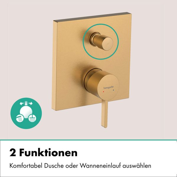 hansgrohe Finoris Wannenarmatur Unterputz, Sicherungskombination, brushed bronze