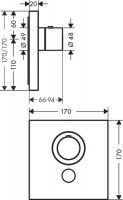 Vorschau: Axor ShowerSelect Thermostat Highflow Square Unterputz, 1 Verbraucher, mit zusätzlichem Abgang