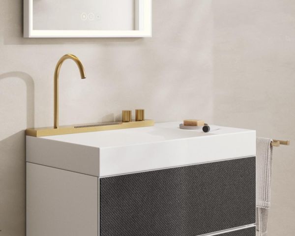 hansgrohe Avalegra AquaUnit Waschbecken 78x48cm mit Ablage, Armatur in brushed bronze 22473140