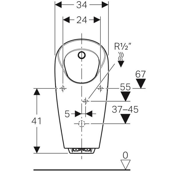 Geberit Urinal Selva, mit integrierter Steuerung, Generatorbetrieb, weiß