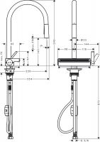 Vorschau: Hansgrohe Aquno Select M81 Einhebel-Küchenmischer 170, Ausziehbrause, 3jet