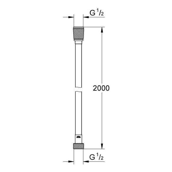 Grohe VitalioFlex Silver Brauseschlauch 2m mit ProGrip, chrom