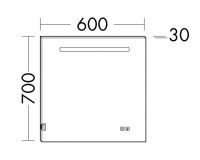 Vorschau: Burgbad Fiumo/Lin20 Leuchtspiegel mit horizontaler LED-Beleuchtung 60x70cm