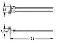 Vorschau: Grohe Essentials Handtuchhalter, 2-armig, schwenkbar, 44cm, nickel gebürstet