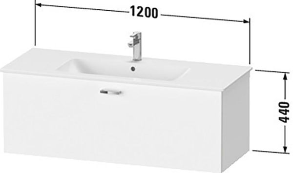 Duravit XBase Waschtischunterschrank 120cm, passend zu Waschtische ME by Starck 233612 und 236112