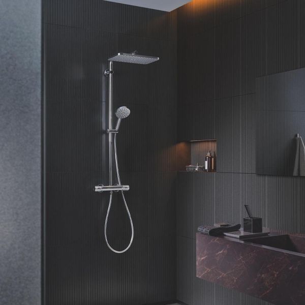 Grohe Vitalio Joy+ System 350x230 CoolTouch Duschsystem mit Thermostatbatterie, Aufputz, chrom 1142690000