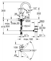 Vorschau: Grohe Eurosmart Cosmopolitan Einhand-Waschtischbatterie, mit Ablaufgarnitur, L-Size, chrom