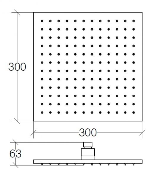 lineabeta SUPIONI Kopfbrause 30x30cm, flach mit Kugelgelenk 1/2", edelstahl poliert