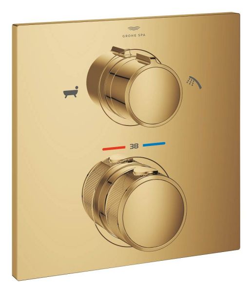 Grohe Allure Thermostat-Wannenbatterie mit integrierter 2-Wege-Umstellung, cool sunrise 19446GL2