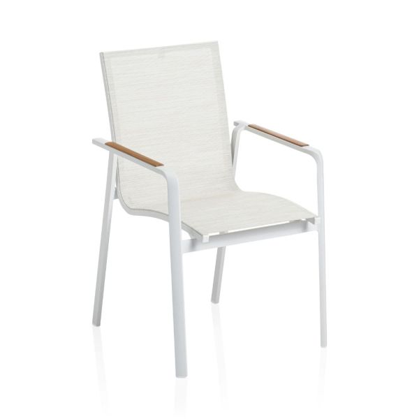 KETTLER DINING DIAMOND Stapelsessel weiß matt beige 0103902-5800