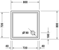 Vorschau: Duravit Starck Slimline Duschwanne 80x80cm quadratisch, weiß