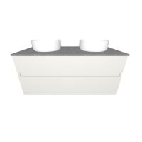 Vorschau: Burgbad Sys30 Unterschrank 120cm mit 2 Aufsatzbecken, weiß matt / beton