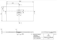 Vorschau: Villeroy&Boch Squaro Infinity Quaryl®-Duschwanne, Eckeinbau links gegen Wand, 130x70cm UDQ1370SQI2LV-1S