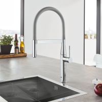 Vorschau: Grohe Essence Küchenarmatur mit Profibrause 30294000 chrom Auslauf grau 30321XC0