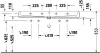 Vorschau: Duravit Qatego Waschtisch 120x47cm mit 2 Hahnlöchern, wandhängend, weiß