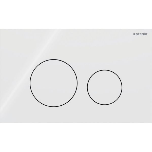 Geberit Sigma40 Betätigungsplatte für 2-Mengen-Spülung round Glas, weiß glänzend 115628SI1