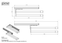 Vorschau: Giese Handtuchhalter doppelt 30cm, ausziehbar bis 49cm, silber eloxiert/schwarz