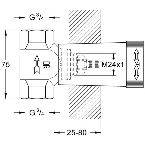 Grohe Unterputz-Ventil Unterteil DN 20