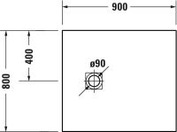 Vorschau: Duravit Sustano schneidbare Duschwanne 90x80cm rechteckig