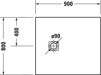 Vorschau: Duravit Sustano Duschwanne 90x80cm, rechteckig, schneidbar