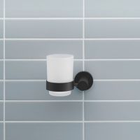 Vorschau: Duravit D-Code Zahnputzbecher Wandmontage, links, schwarz matt