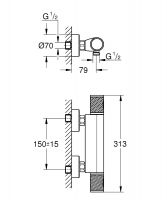 Vorschau: Grohe Precision Feel Thermostat-Brausebatterie mit ProGrip Rändelstruktur, chrom 34790000 3