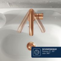 Vorschau: Grohe Lineare Badarmatur L-Size mit Zugstangen-Ablaufgarnitur, warm sunset gebürstet