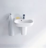 Duravit D-Code Handwaschbecken rechteckig 45x34cm, mit Hahnloch und Überlauf, weiß 0705450000