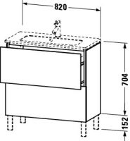 Vorschau: Duravit L-Cube Waschtischunterschrank bodenstehend 82x39cm mit 2 Schubladen für ME by Starck 234283