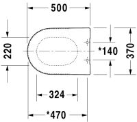Vorschau: Duravit Darling New Starck 2 Stark 3 WC-Sitz 0063320000 Zeichnung