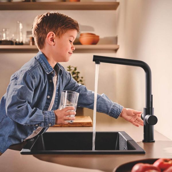 Grohe Blue 2.0 5-in-1-Armatur, L-Auslauf, phantom black