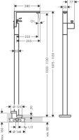 Vorschau: Axor Edge Einhebel-Waschtischmischer bodenstehend mit Push-Open Ablauf. - Diamantschliff