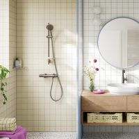 Vorschau: Grohe Precision Feel Thermostat-Brausebatterie mit ProGrip Rändelstruktur, hard graphite gebürstet